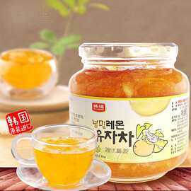 韩国进口柠檬柚子茶维生素韩福蜂蜜柠檬柚子茶果肉冲调饮品1000g