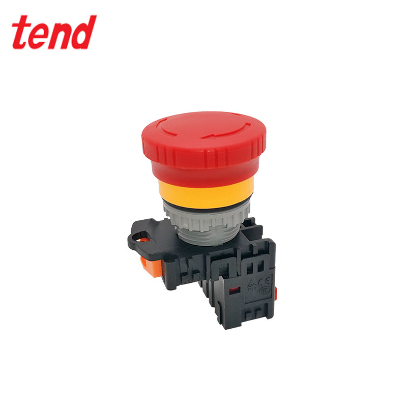 原装TEND天得22mm开孔急停开关TN2BKR-1B 常闭自锁紧急按钮开关器