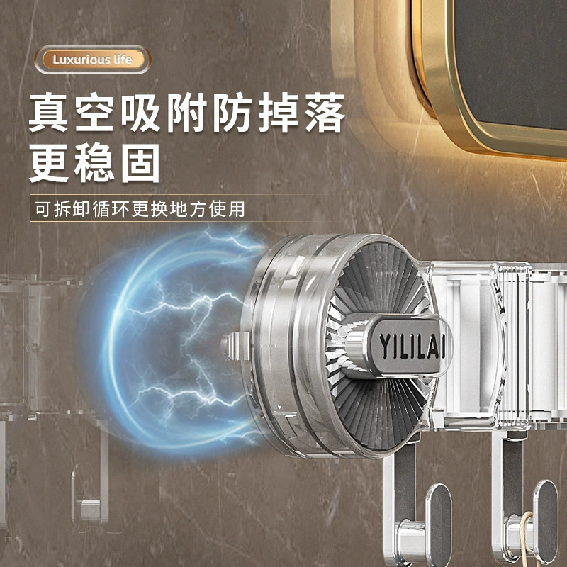 Оптовая продажа длинного зажима для швабры с присоской, крючок для крепления без сверления, простой держатель для хранения в ванной комнате