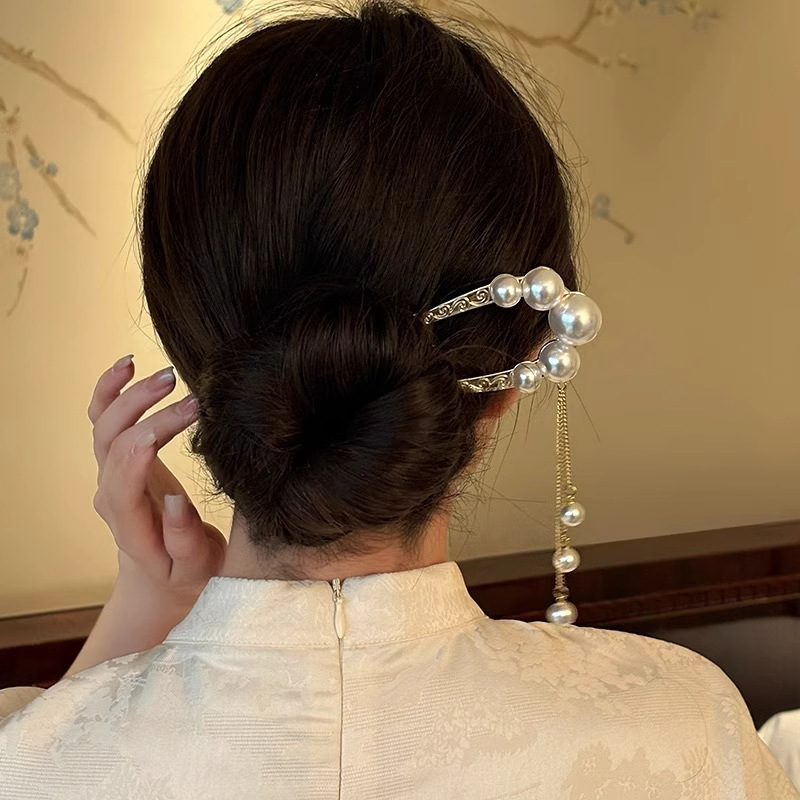 Coreano de alta sensibilidad pinzas de cabello de verano bola de cabello pinzas de cabello de cabello de flores de perlas variadas pinzas de cabello
