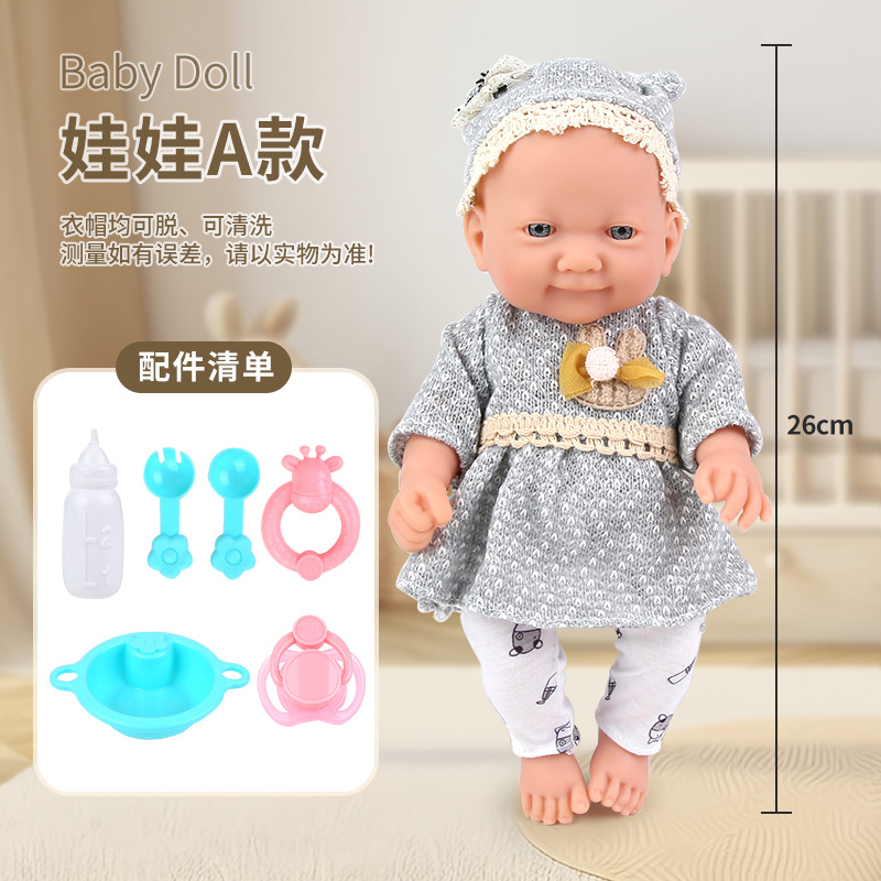 Venta directa de fábrica 10 pulgadas vinilo recién nacido simulación bebé renacimiento muñeca juego casa cochecito de juguete