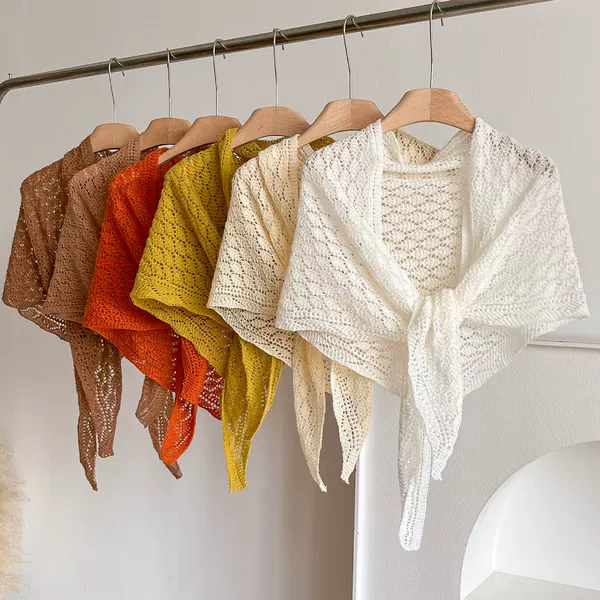 Women's knitted shawl for spring and summer, suitable for office, popular online, thin shawl for air-conditioned rooms, spring and autumn shoulder wrap, Korean style