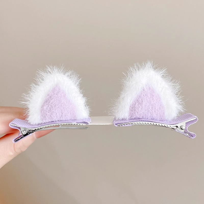 Clipper de pelo de peluche de orejas de gato para niños 2024 nuevo clipper de peluche lateral pinzas de cabello para el cabello de niña tocado de bebé