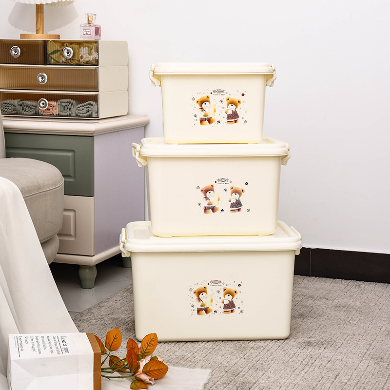 Plastic storage box desktop sundries toy snacks finishing box with lid household large capacity portable storage box wholesale