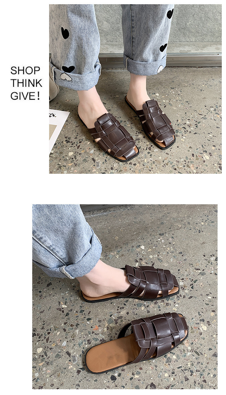 Women Slippers Sandals Indoor Travel Leather Synthetic Non-Slip Slides_voghion.com