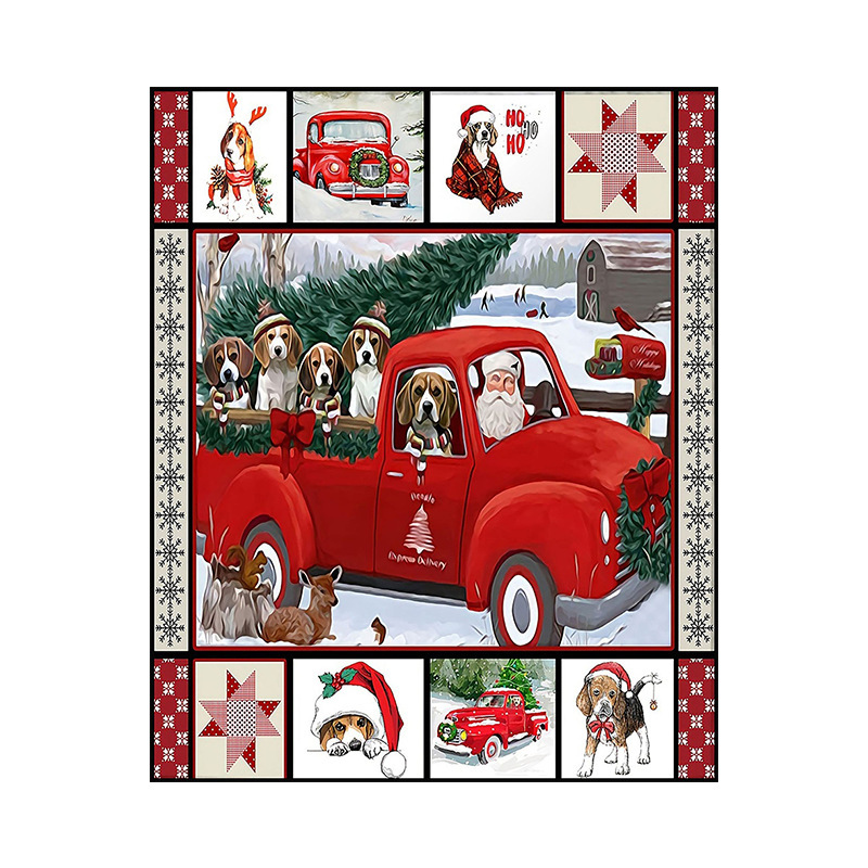 Cross-Border Amazon Crystal Velvet Carpet Christmas Holiday Party Outdoor Matching Decorative Blanket Sofa Coffee Table Blanket