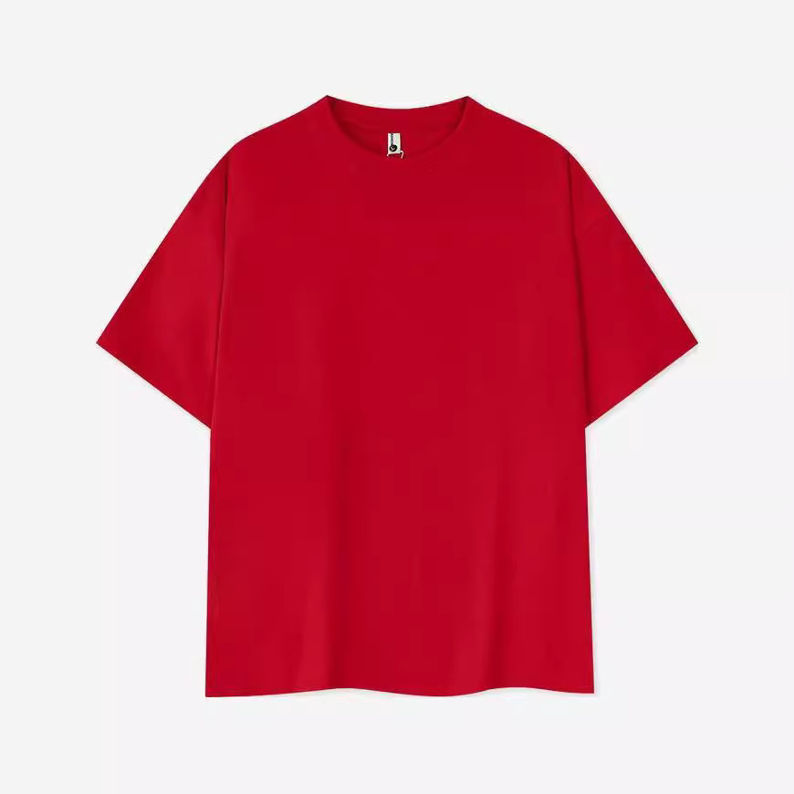 Cotton short sleeve T-shirt with a round collar for leisure