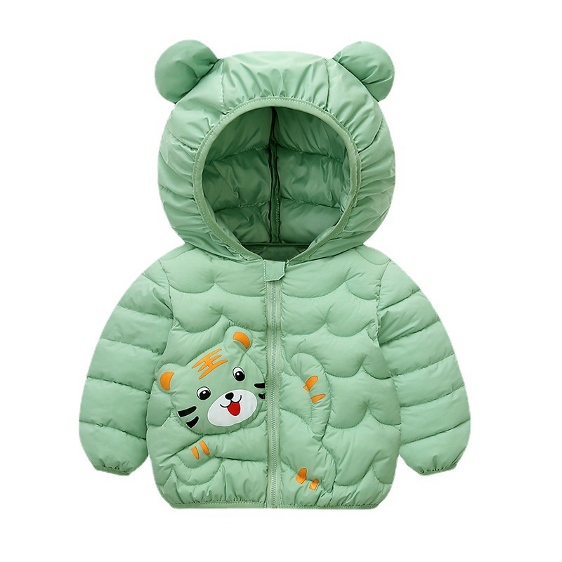 2024 Children's Down Cotton Coat Boys and Girls Autumn and Winter Clothes Cotton Clothes Small and Medium Children's Clothes Lightweight Baby Baby Coat 