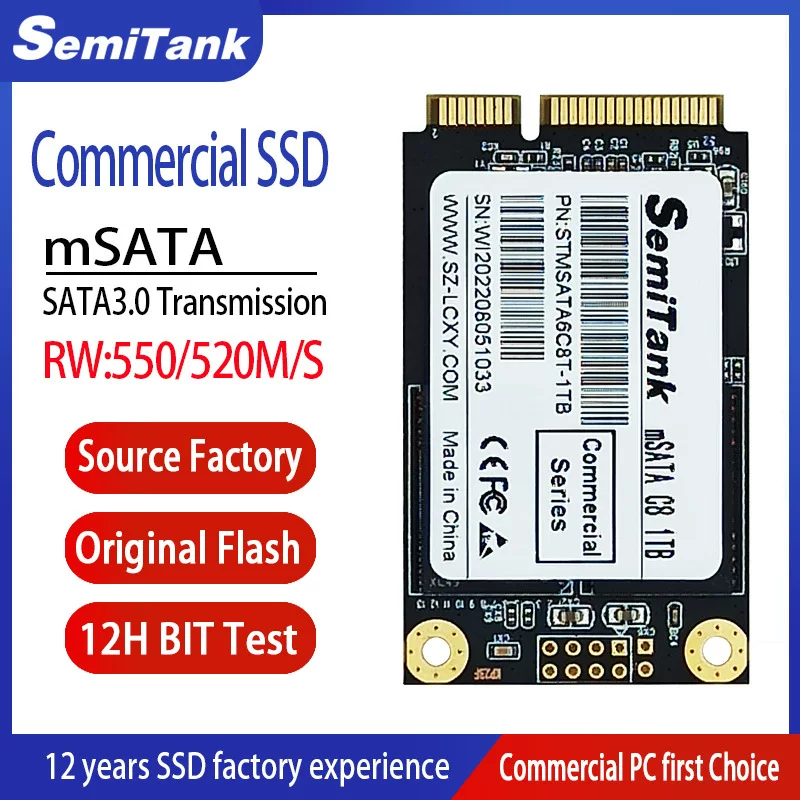 Коммерческий класс ssd 128gb мини sata 256g msata 512g ssd 1tb