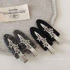 フラッシュダイヤモンドスター跡のないクリップ酢酸ファインフラッシュヘアピンメイクアップカモノハシクリップレトロファッション前髪クリップヘアピンヘアアクセサリー