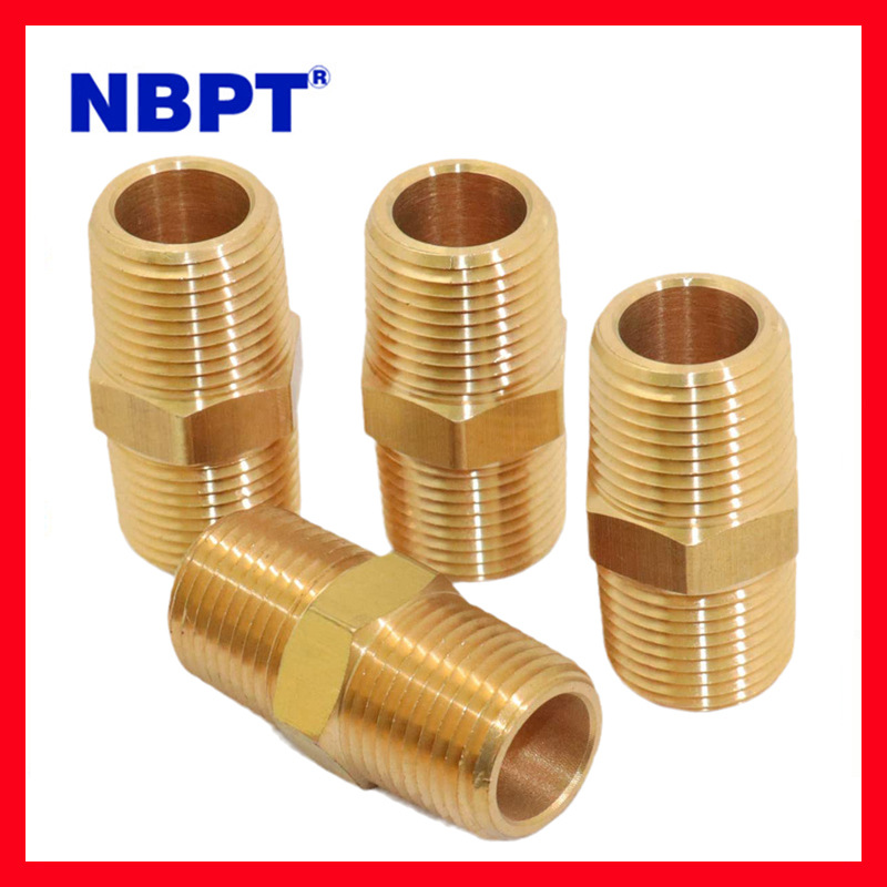 对丝转换接头 两头外螺纹 液压接头双外螺纹直通黄铜液压快速接头