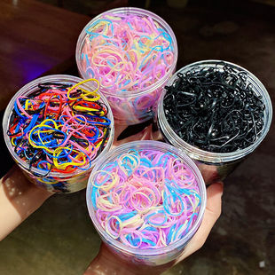 Storage Box Disposable Baby Rubber Band Thickeneded Non-Tangled Kidsren's Headband Black Small Hair Tie