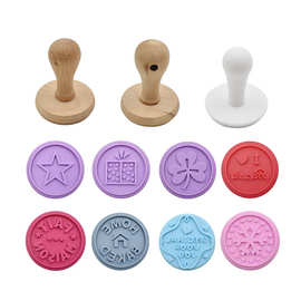 硅胶饼印木柄硅胶饼干切曲奇蛋糕模木柄硅胶印章饼干模烘焙工具