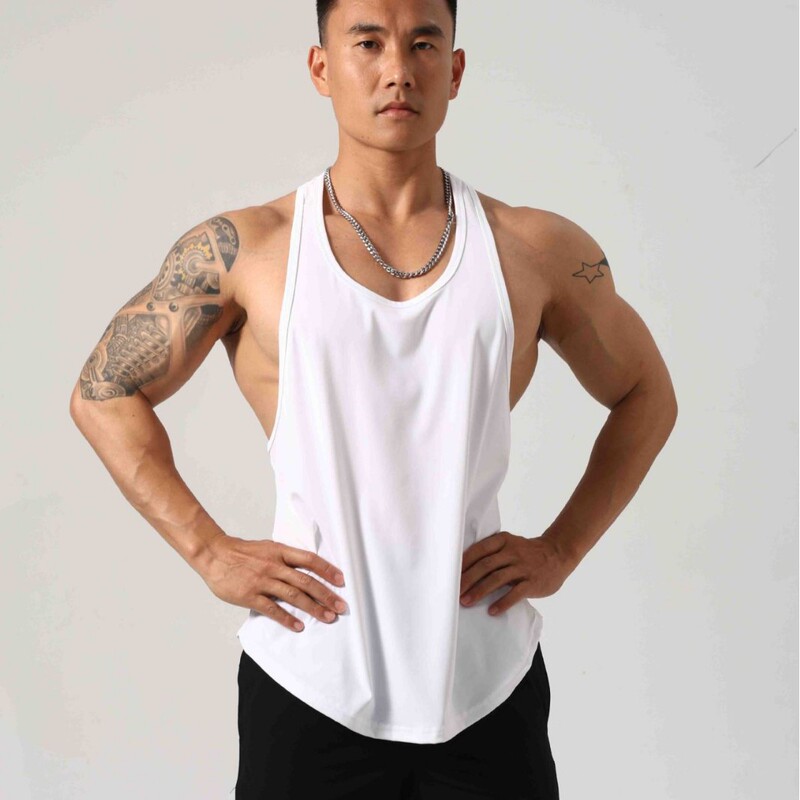 Nylon High Elastic Quick-Drying Fitness Vest High Density Comfortable Breathable Sports Vest for Men