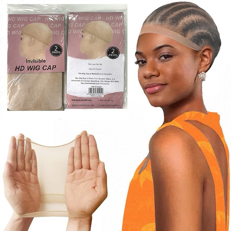 In stock HD Stocking Wig Cap HD transparent lace Wig hair net high elastic invisible stockings mesh Cap