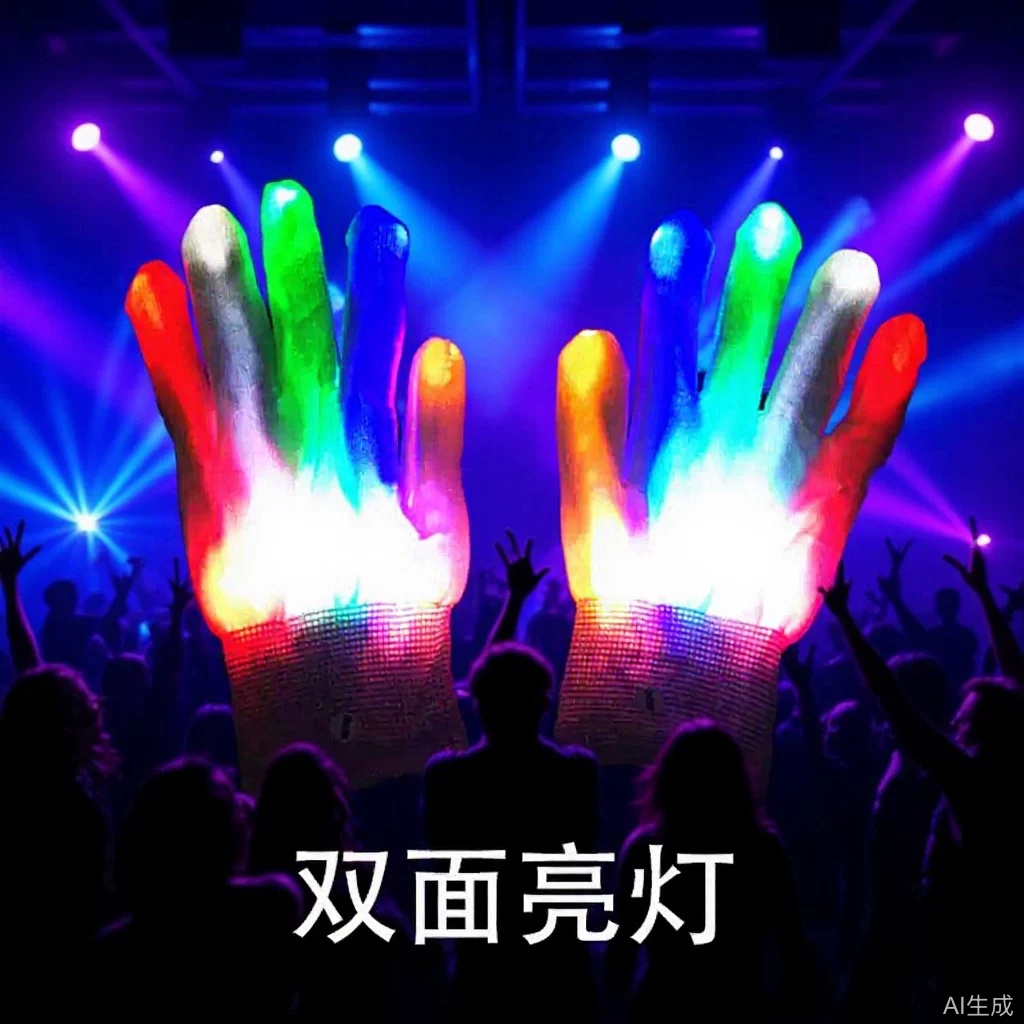 Guantes Luminosos LED de Poliéster para Fiestas
