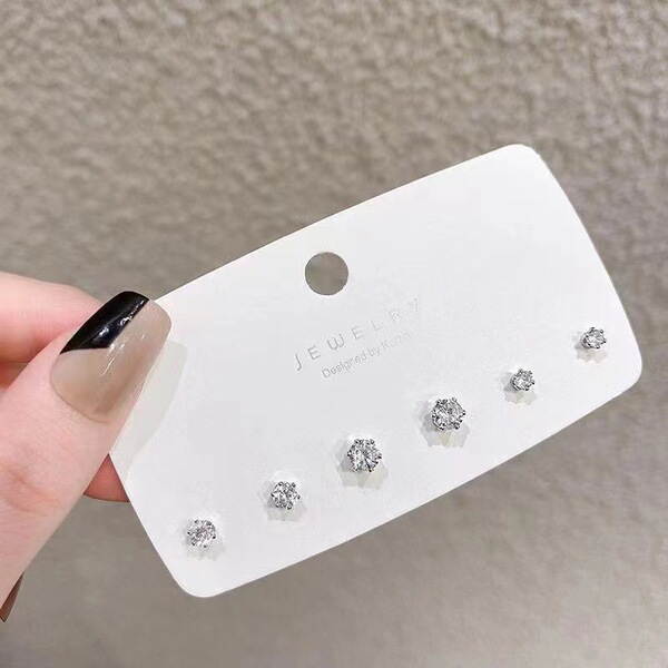 Super Flash Zircon Small Earrings Small All-match Rhinestone Simple Earrings suit Men's and Women's Ear Bone Nails Earrings Women's Earrings Men's