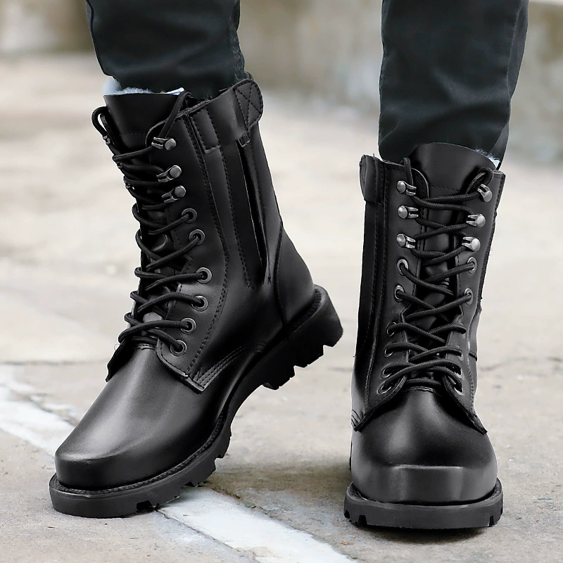 Весенние и осенние защитные ботинки, мужские тренировочные ботинки, походные ботинки для улицы, четырехсезонные одиночные ботинки со стальным носком, защищающие от ударов, тренировочные беговые ботинки для военной подготовки.