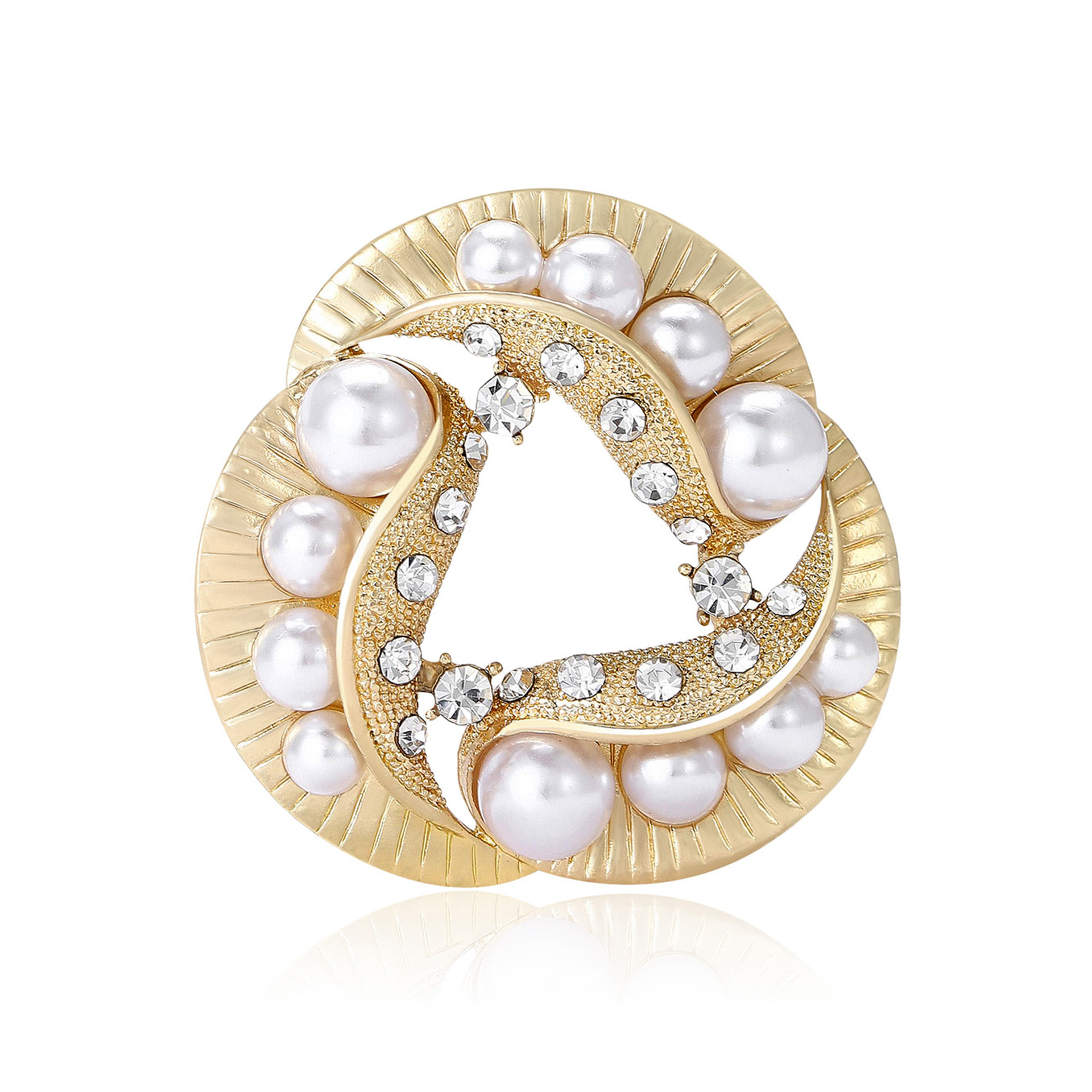 Eleganter Perlen Ring Brosche Damen Modisches Accessoire_voghion.com