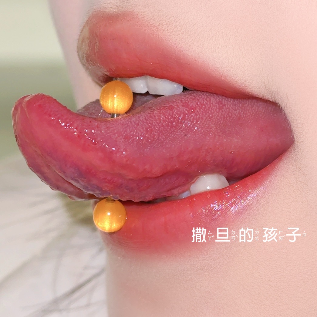Satan's Children 16G Tongue Barbell Titanium Steel Tongue Ring Spice Girls Flash Tongue Piercing Jewelry detail image 8