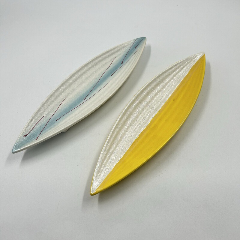 Japanese Kaiseki Ceramic Tableware Rectangular Sashimi Platter Mackerel Creative Kebab Plate Hot Pot Plate
