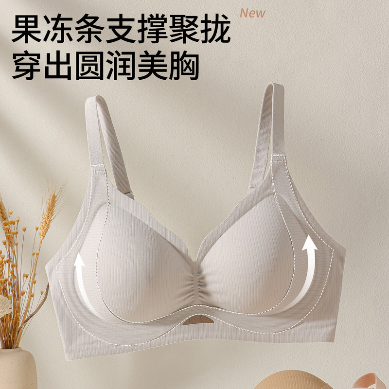 Seamless Nude-Feel Underwear for Women with Small Busts, Gathering Effect, No Empty Cups, Soft Support, Anti-Sagging, Comfortable Lift Bra, Zero Restraint