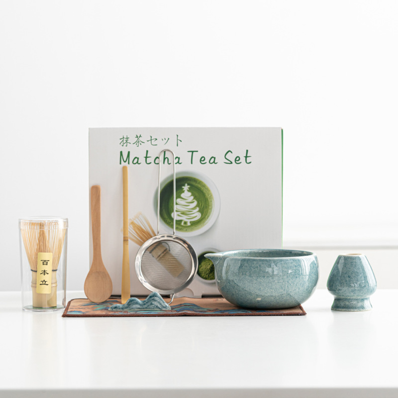 日式抹茶碗打抹茶具抹茶刷点茶碗搅拌器茶筅百本立工具器具套装|undefined
