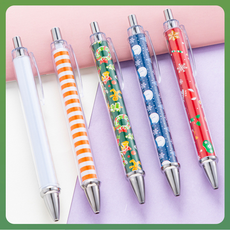 ◉卷纸小白笔diy手工按动圆珠笔内杆插纸简约高颜值学生塑料笔批