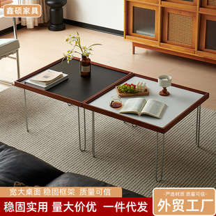家用方形茶几客厅中古多巴胺网红边几简约现代复古包豪斯小方桌-阿里巴巴