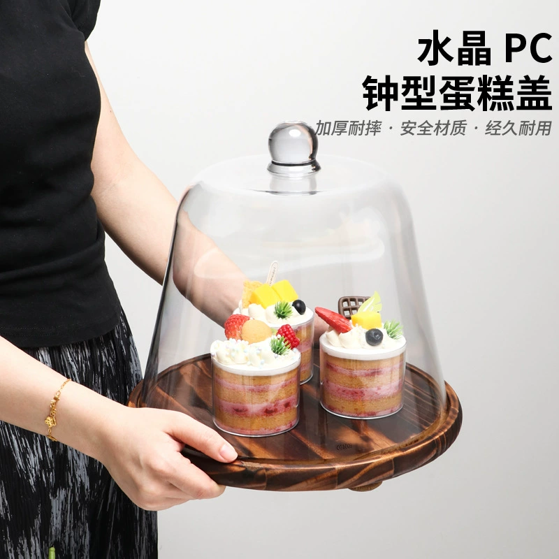 Колонная крышка прозрачная тарелка с фруктами послеобеденный чай торт крышка пищевой ПК крышка лоток кондитерская тарелка фруктовая сладкая тарелка