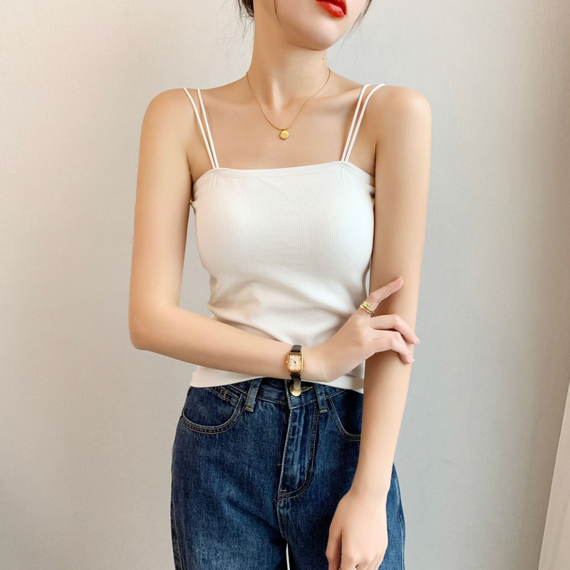 Dropshipping Camisole Women's 2025 New Summer Outer Wear Inner Wear Beautiful Back Bra All-In-One Vest with Chest Pad