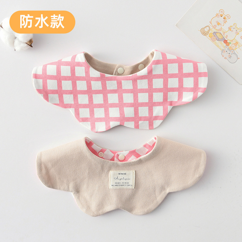 [방수면양면] 핑크체크무늬+카키