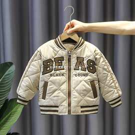 男童秋冬款加厚棉服外套中小童新款棉衣宝宝时髦洋气棒球服棉袄潮