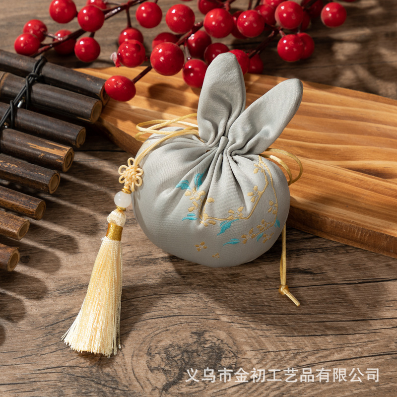 中秋兔子香囊艾草香包驱蚊车载挂件随身荷包幼儿园材料包手工空袋|undefined