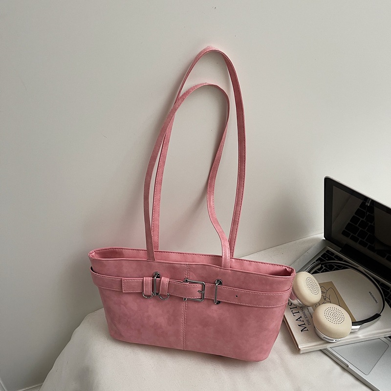 Diseño de nicho coreano de piel de aceite, bolsas de brazo casuales populares para mujeres, bolsas de hombro de lujo ligeras y personales, retro versátiles
