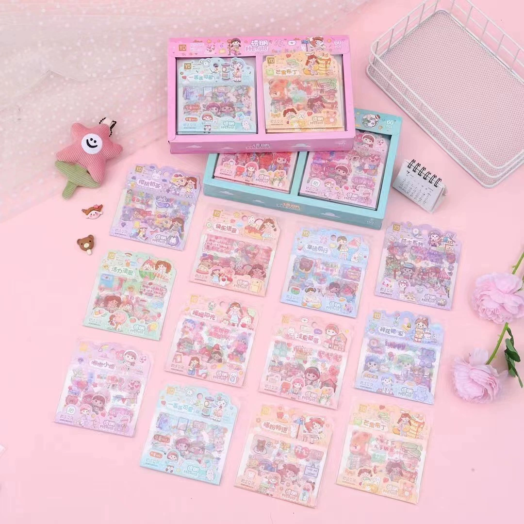 4 в матовый милый персонаж ручной счет наклейки декоративные маленькие узоры маленькие наклейки DIY мультфильм и бумага ручной счет наклейка пакет