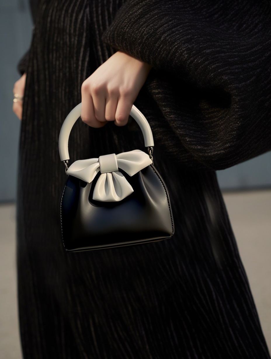 Bow Knot Pattern All Seasons Season Women's Pu Leather Bow Knot Elegant Bucket Magnetic Buckle Handbag