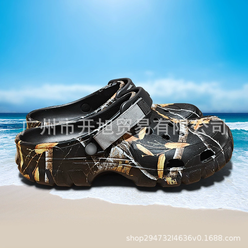 Мужские летние новые повседневные сабо с камуфляжным принтом, нескользящие, пляжная обувь