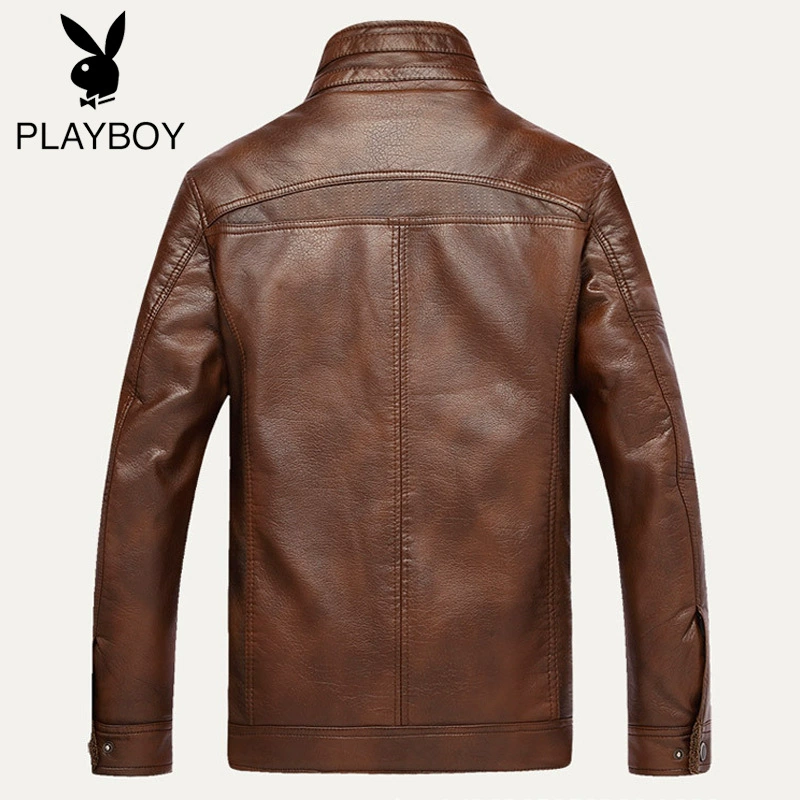 Winter keep warm jacket, genuine leather, for middle age