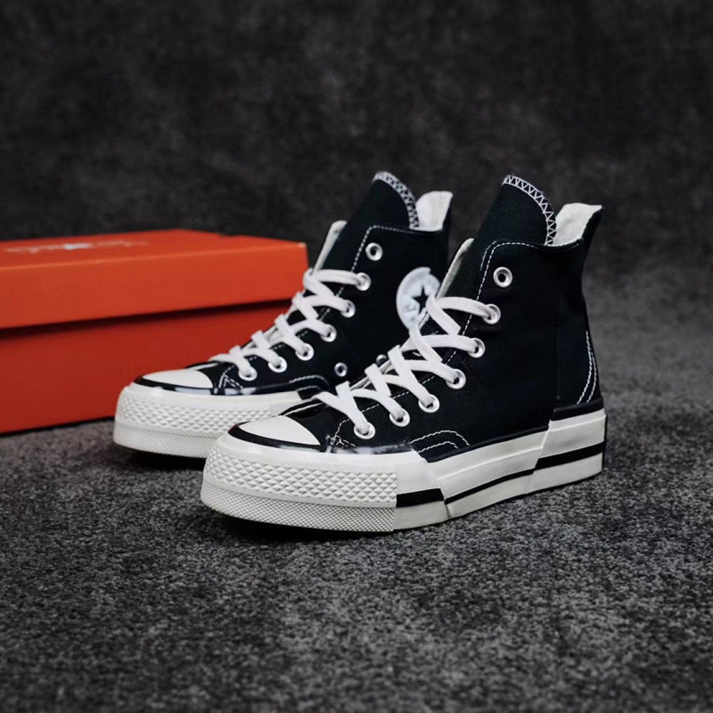 Converse High-Top Deconstructed Platform Canvas Shoes Campus Style High-Top Couple's Fashion Sneakers for Men and Women