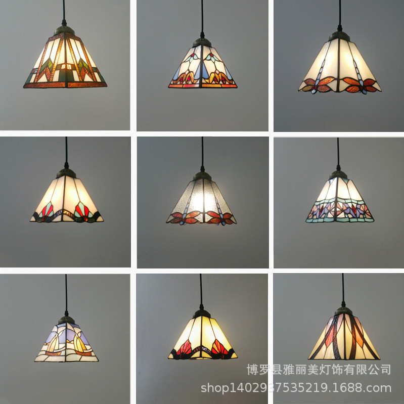 Living Room Entrance Hall Small Chandelier European Tiffany Entrance Corridor Balcony Blue Square Light Cafe Dining Room Light