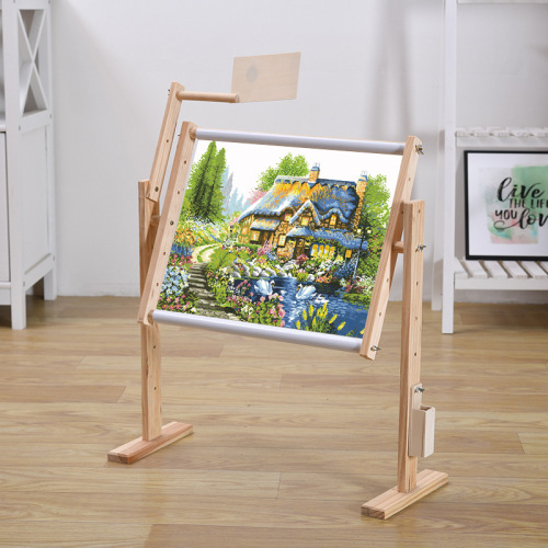 Pine wood adjustable embroidery flower stand, bed embroidery cross stitch stand, desktop embroidery stand, large creative Su embroidery frame stand