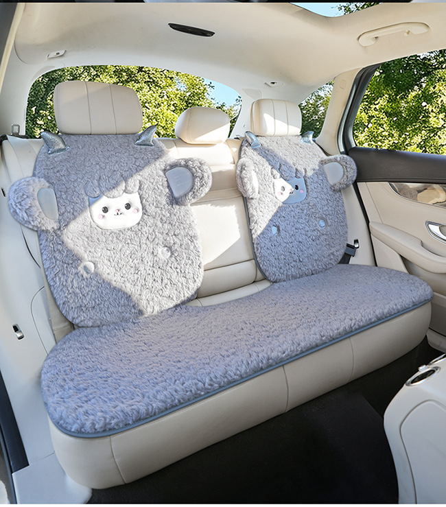 New Winter Loop Velvet Car Seat Cushion, Special for Winter, Warm and Velvet Thickened Seat Cushion, Cute Stereo Cartoon