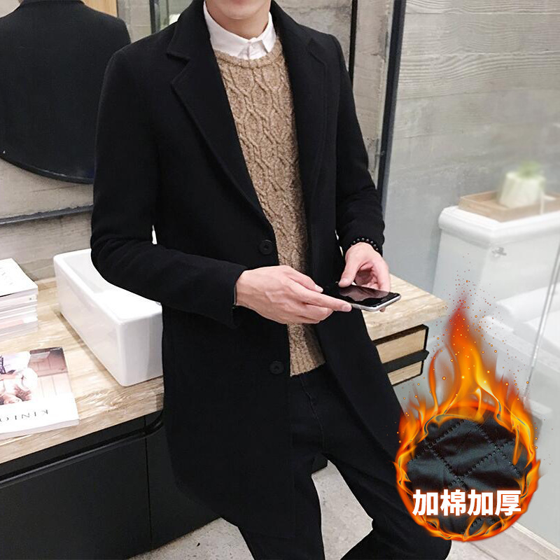 2019 otoño e invierno nuevo abrigo de lana para hombre