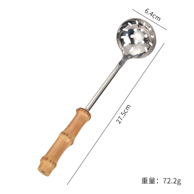 소형 스테인리스 대나무 손잡이 소쿠리