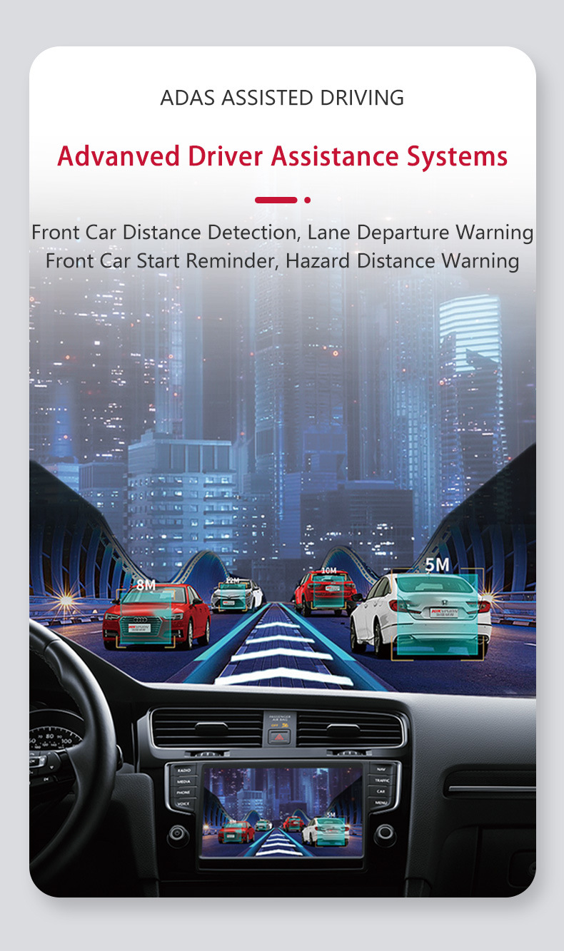 The Industry's Most Popular Car Central Control Android Navigation Screen USB Dash Cam Supports Adas Driving Assistance