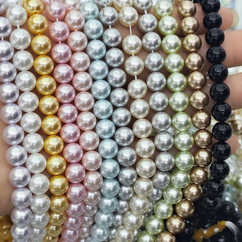 Fashionable glass round beads pearl