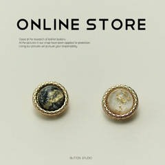 MOSN 透明點油金銀粉小扣子名媛香風襯衣開衫紐扣針織衫女袖領扣