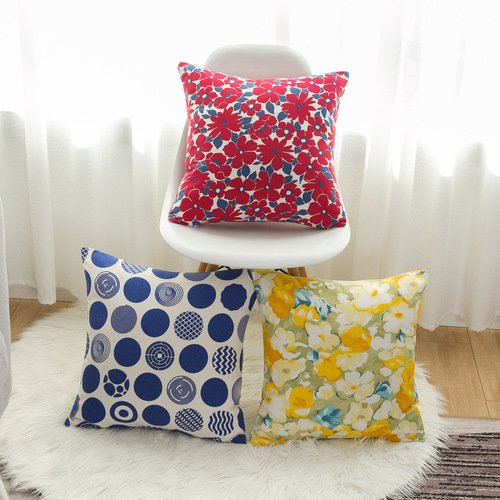 Yimanqiyun pillow cover sofa pillow double-sided printed cushion cover model room pillow does not contain core