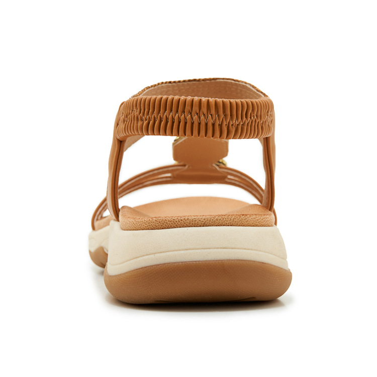 Sandal nữ đế xuồng platform phối đá màu cổ điển phong cách Amazon — màu nâu, Champagne màu, màu đen chi tiết 25